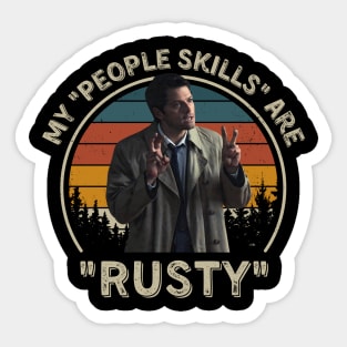 My People Skills Are Rusty Vintage Misha Collins Sticker